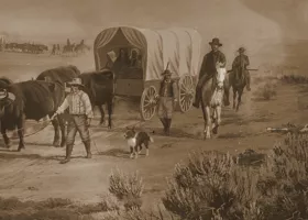 Andrew P. Hill (1853–1922), Crossing the Plains, circa early 1900s, gelatin silver print. Autry Museum of the American West; P.12974