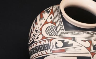 close up of Native American ceramic pot
