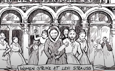 drawing of striking women
