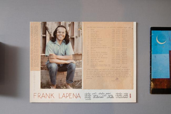 card announcement for Frank LaPena Exhibition