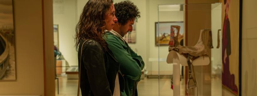 man and woman visiting the autry galleries