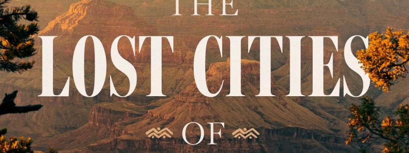 Book cover for "The Lost Cities of El Norte" by Peter Stark, featuring a scenic landscape of mountains and forests at sunset, with a conquistador helmet at the bottom. Subtitles mention Coronado’s quest and American Indian resistance.