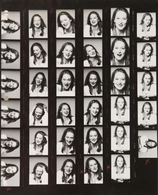 contact sheet of portaits of meryl streep