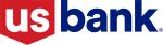 Logo of US Bank with "us" in lowercase white letters inside a red shield shape and "bank" in lowercase blue letters beside it.