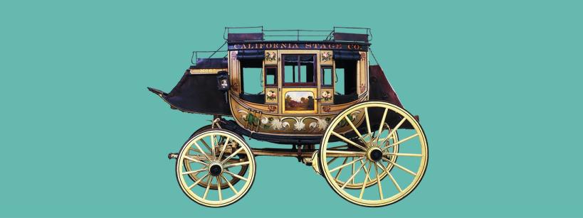 gold and purple stagecoach